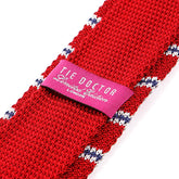 Red Stripe Silk Knitted Tie - Tie Doctor